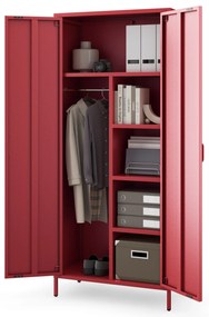 Šatníková skriňa FLAVIO, 800 x 1850 x 450 mm, Modern: červený farba