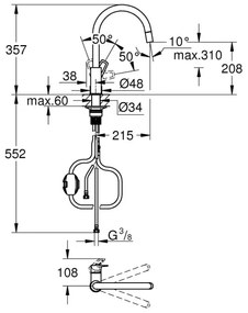 GROHE 30556000 - Drezová batéria START LOOP 357 mm lesklý chróm