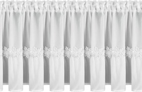 KRÁTKA VIANOČNÁ ZÁCLONA NA PÁSKE FLAKE 150X40 CM BIELA