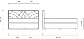 Čalúnená posteľ s matracmi a úložným priestorom GINA 140x200 cm béžová