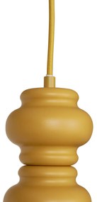 Retro závesné svietidlo horčicovo žlté s matným sklom 3-svetlo - Fedde