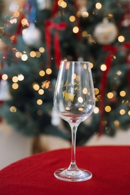 Bella Rose Pohár na víno Čakám na zlaté prasiatko + vianočná krabička CZ