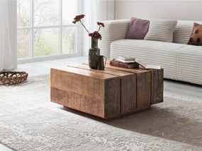 furniture-nabytek.cz - Masívny konferenčný stolík Dakota z mangového dreva, lakovaný, hnedý – 70×70×35 cm