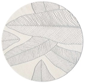 Dekorstudio Moderný okrúhly koberec LOUNGE 0629 - sivý Priemer koberca: 120cm