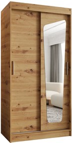 Šatníková skriňa 100 cm Mokka (dub artisan). Akcia -21%. Vlastná spoľahlivá doprava až k Vám domov. 1126019