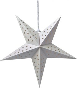 Biela závesná vianočná papierová hviezda M - 45*15*45 cm