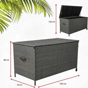 Sivý záhradný úložný box z technoratanu XL