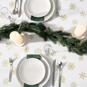 Goldea vianočný hranatý teflónový obrus - zlaté snehové vločky 80 x 80 cm