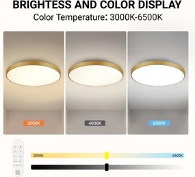 Immax NEO 07311L-LED Stmievateľné stropné svietidlo SEMPLICI 96W/230V priemer 80 cm Wi-Fi Tuya zlaté + diaľkové ovládanie