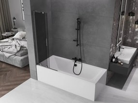 Mexen Velar L, 2-krídlová posuvná vaňová zástena 70 x 150 cm, 8mm šedé sklo, brúsený grafit, 896-070-003-41-66