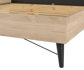 Dvojlôžková posteľ v dekore duba s roštom 180x200 cm v prírodnej farbe Ry – Tvilum