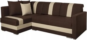 Rohová sedacia súprava Navegan (čokoládová béžová) (ľ)