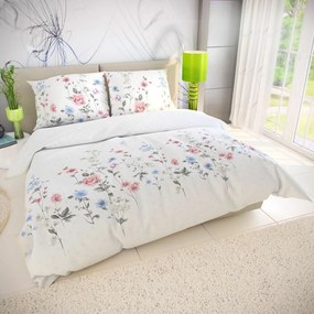 Kvalitex Bavlnené obliečky Delux Lúka ružová, 240 x 220 cm, 2 ks 70 x 90 cm