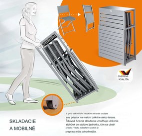 InternetovaZahrada Záhradná kovová zostava 1+3 - svetlošedá