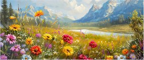 Obraz - Maľovaná krajina (120x50 cm)