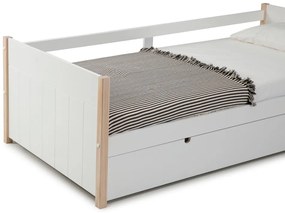Detská posteľ z borovicového dreva s výsuvným lôžkom v bielo-prírodnej farbe 90x190 cm Kiara – Marckeric