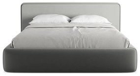 Sivá čalúnená dvojlôžková posteľ s úložným priestorom s roštom 160x200 cm Kiana – Makamii