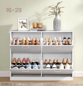 Výklopný botník Vasagle Klein 105,5 cm bílý