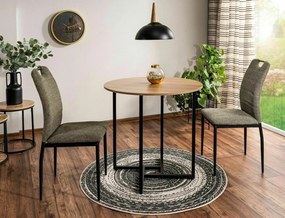 Okrúhly jedálenský stôl Alto 80 cm dub prírodný/čierny