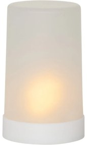 Biela LED vonkajšia svetelná dekorácia Star Trading Candle Flame, výška 14,5 cm