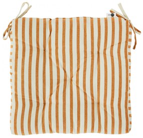MADAM STOLTZ Sedák na stoličku Dark Honey Stripes 45×45 cm