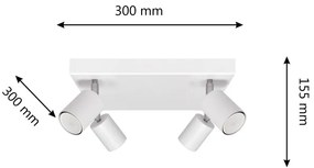 LED Bodové svietidlo TUNE 4xGU10/4,8W/230V biela