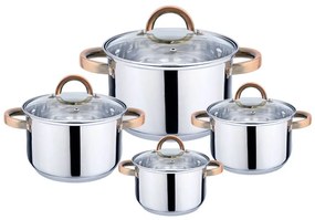 Haus Roland Sada nerezového riadu, 8dielna, so zlatými úchytmi