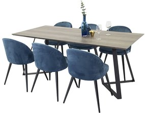 Marina Velvet stolová súprava béžová/modrá