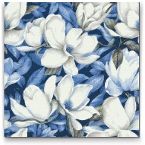 Gario Diamantové maľovanie Kvetinové pozadie Magnólie Rozmery: 50 x 50 cm, Rámovanie: Iba zrolované plátno, Diamanty: Štvorcové