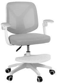 Detská otočná stolička Neoseat JUNI 010 s podnožou — látka, sivá