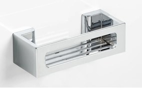 Strieborná samodržiaca plastová kúpeľňová polička Bralia - Wenko