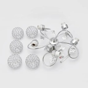 Prisadený luster SOPHIA 5xE27/15W/230V lesklý chróm/číra