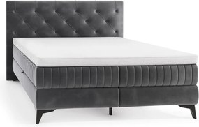 Posteľ Lusaka 180x200 cm, stredne šedá látka