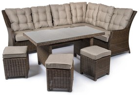 Záhradná rohová súprava BERKLEY tmavohnedá verzia rohu: pravý roh