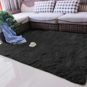 Protišmykový koberec SHAGGY tmavosivý