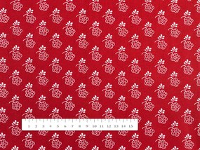 Biante Detské bavlnené posteľné obliečky do postieľky Sandra SA-355 Biele kvety na červenom Do postieľky 90x140 a 40x60 cm