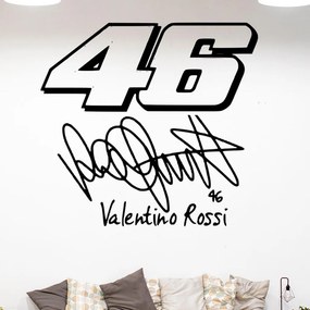 Veselá Stena Samolepka Valentino Rossi 46 Farba: černá, Veľkosť: 80 x 75 cm