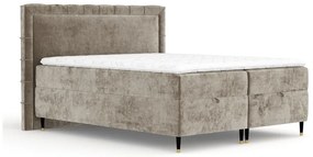 Béžová boxspring posteľ s úložným priestorom 180x200 cm Voyage – Maison de Rêve