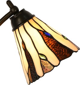 Béžovo-hnedá stolná lampa Tiffany Titto - Ø 27*51 cm E14/max 1*40W