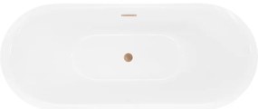 Mexen Lotos, voľne stojaca vaňa 170 x 75 cm, biela, medený matný prepad, 52051707700-65