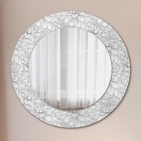 Okrúhle ozdobné zrkadlo Kvety lotos fi 50 cm