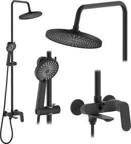 Rea Marco, sprchový set s vaňovou výlevkou, čierna matná, REA-P8545