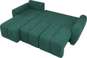 Rozkladacia obojstranná sedacia súprava do L SEVIO 246x145 cm, fľaškovozelená + 2 vankúšiky ZDARMA