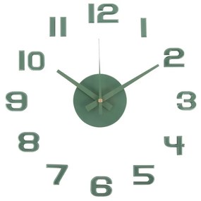 Karlsson 6001GR dizajnové samolepiace hodiny zelená, pr. 40 cm