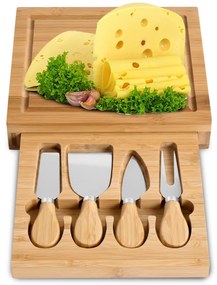 Servírovacia doska WARNA s príborom, bambusová