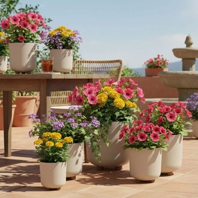 PLASTOVÝ KVETINÁČ TERRA 24X27,5 CM BÉŽOVÁ