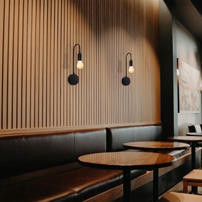 Čierne nástenné svietidlo Baston – Opviq lights