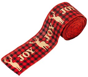 Vianočná stuha JOY 5 cm x 5 m, červená