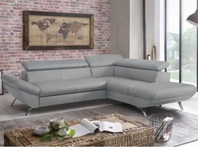 Rohová sedacia súprava Estelle, svetlo šedá látka, pravý roh%