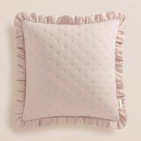 Romantická obliečka na vankúš Molly v púdrovo ružovej farbe 45 x 45 cm